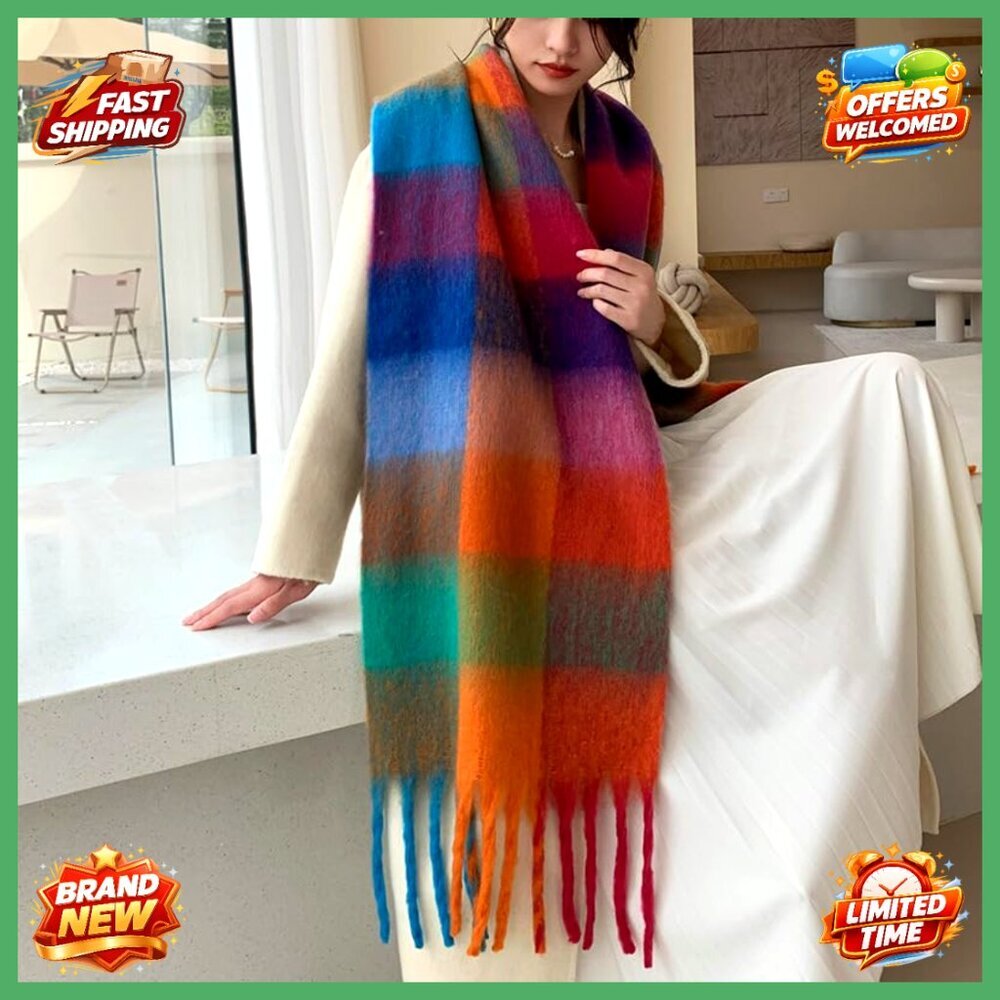 Chunky Knit Oversized Scarf Shawl 100% Acrylic Warm Winter Accessory - Picture 4 of 7